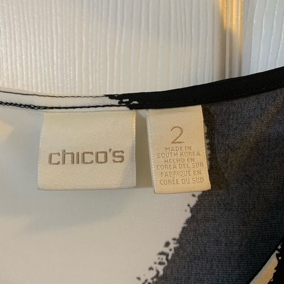 🎬Chico’s Blk/Wht Top - Picture 4 of 6